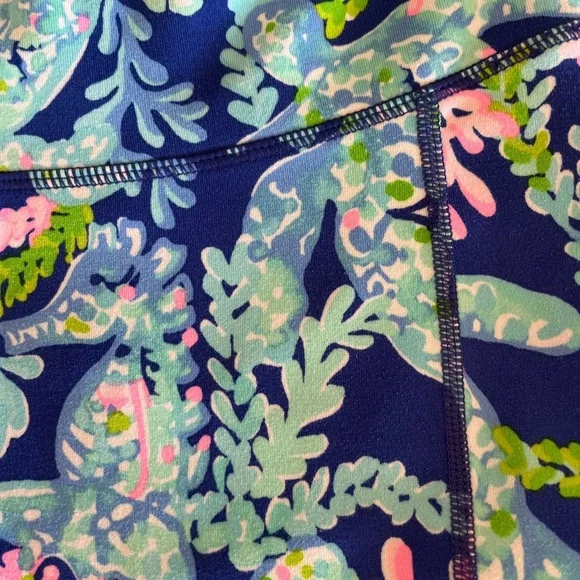 Lilly Pulitzer S luxletic Patterned with blue and pink Leggings - Picture 2 of 9